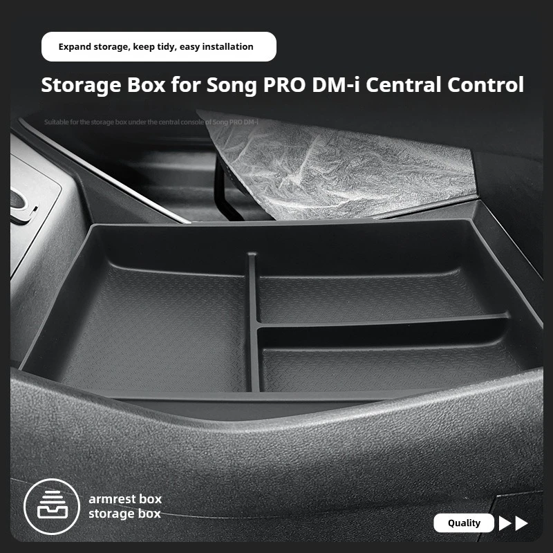 For BYD Song Pro DM-i Sealion 5 DM-i 2026 Car Central Control Lower Storage Box TPE Glasses Key Storage Tray Car Accessories