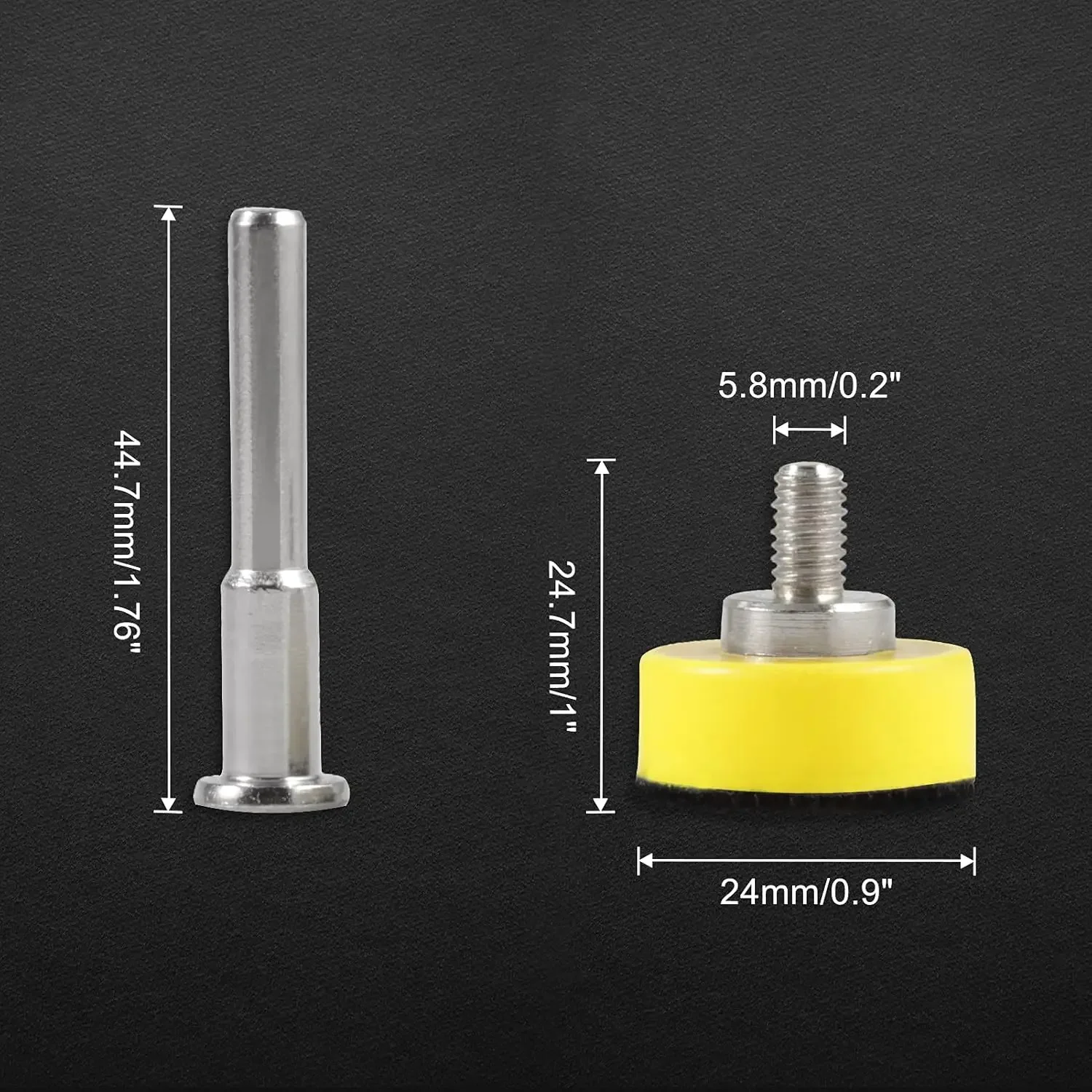 3/5 PCS Hook and Loop Sanding Discs Pad Kit 1 Inch Drill Attachment Backing Pads with 1/4-Inch Shank Drill Adapter for Polishing