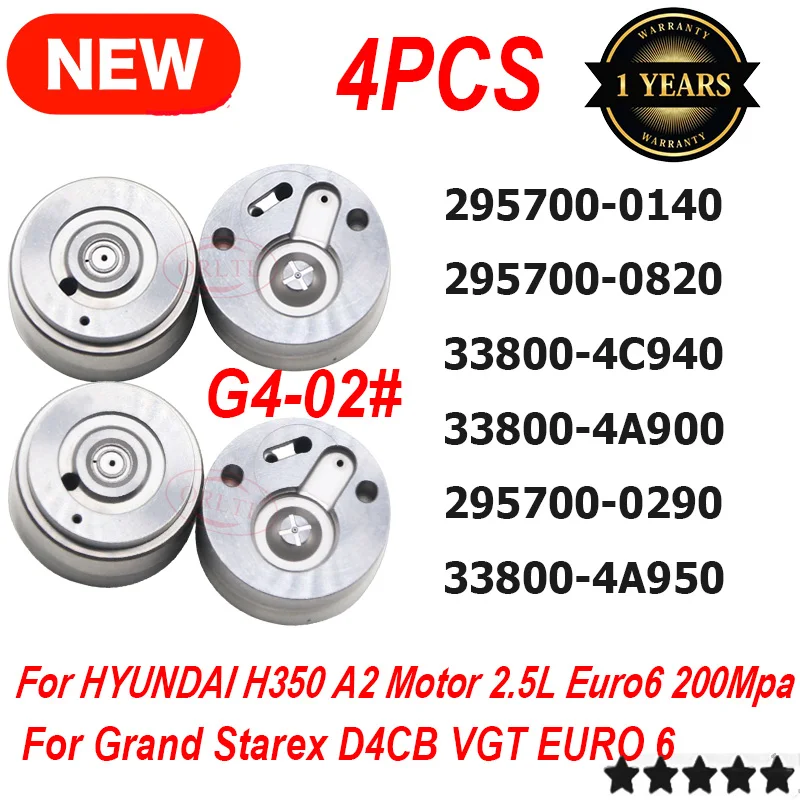 

4PCS G4 Piezo Nozzle valve 33800-4A950 295700-0140 295700-0820 33800-4C940 33800-4A900 295700-0290 for HYUNDAI H350 /Grand Stare