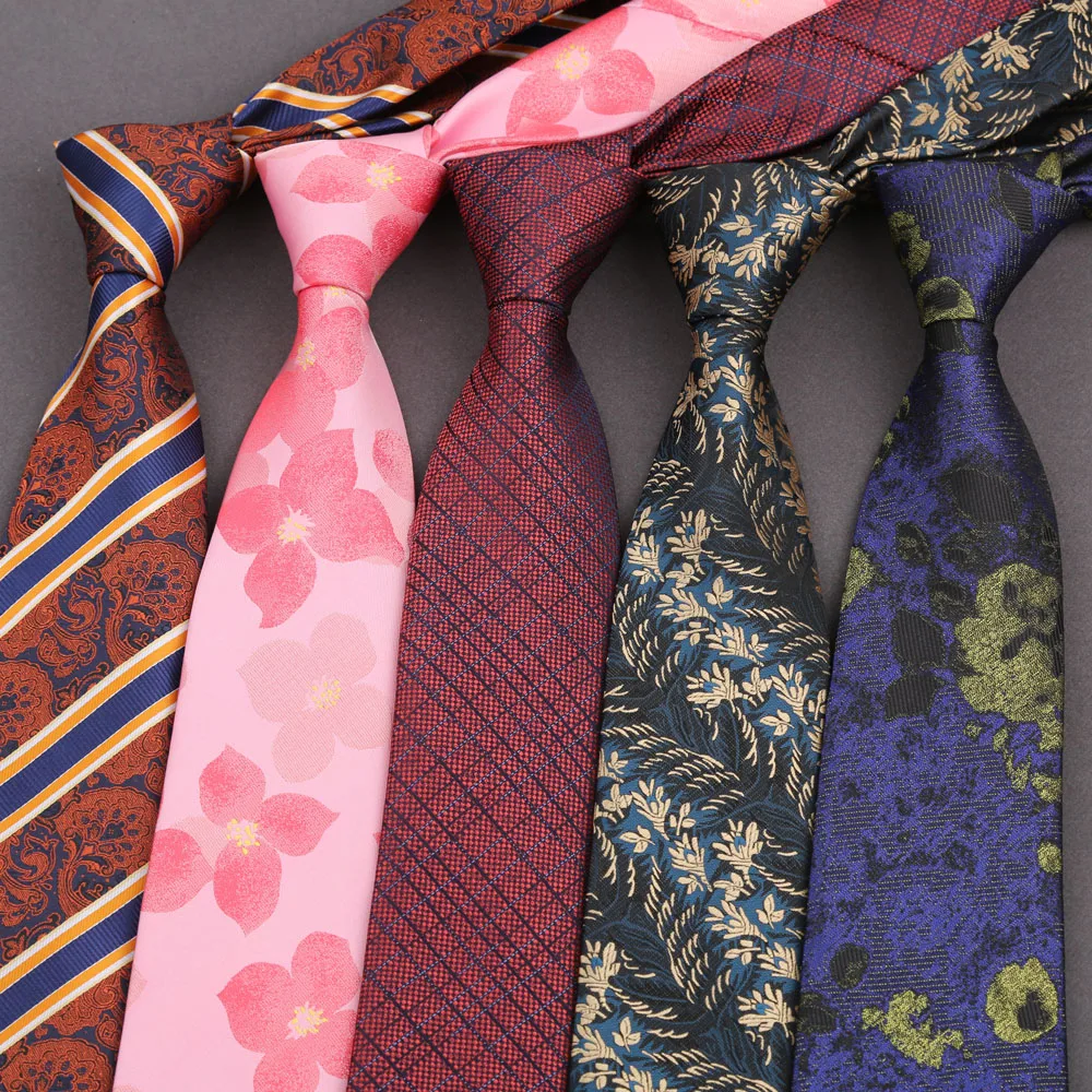 คลาสสิกโพลีเอสเตอร์เนคไทไวน์สีฟ้าสีกากีดอกไม้ Tie สําหรับงานเลี้ยงอาหารค่ําสวมใส่ทุกวันเสื้อสูทอุปกรณ์ตกแต่ง