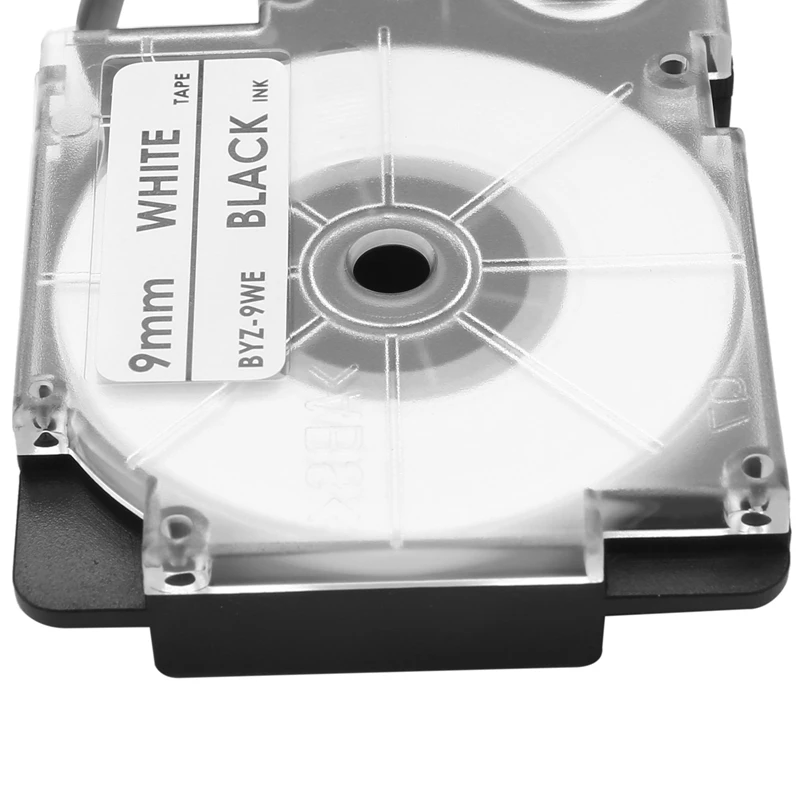 60er-Pack 9 mm schwarzes auf weißes Etikettenband, Etikettendrucker, kompatibel mit KL-120, KL-60, KL-100, KL750B, KL750, KL7200