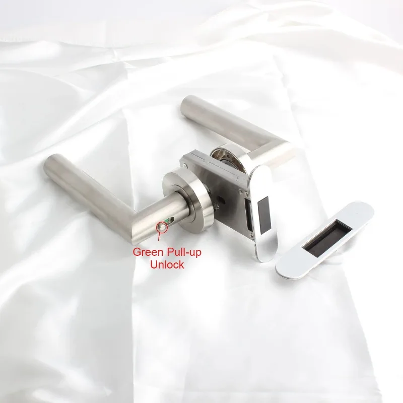 New Minimalist Design Stainless Steel Handle Integrated Bedroom Door Lock With Magnetic Suction Paddle Lock One-click Lock
