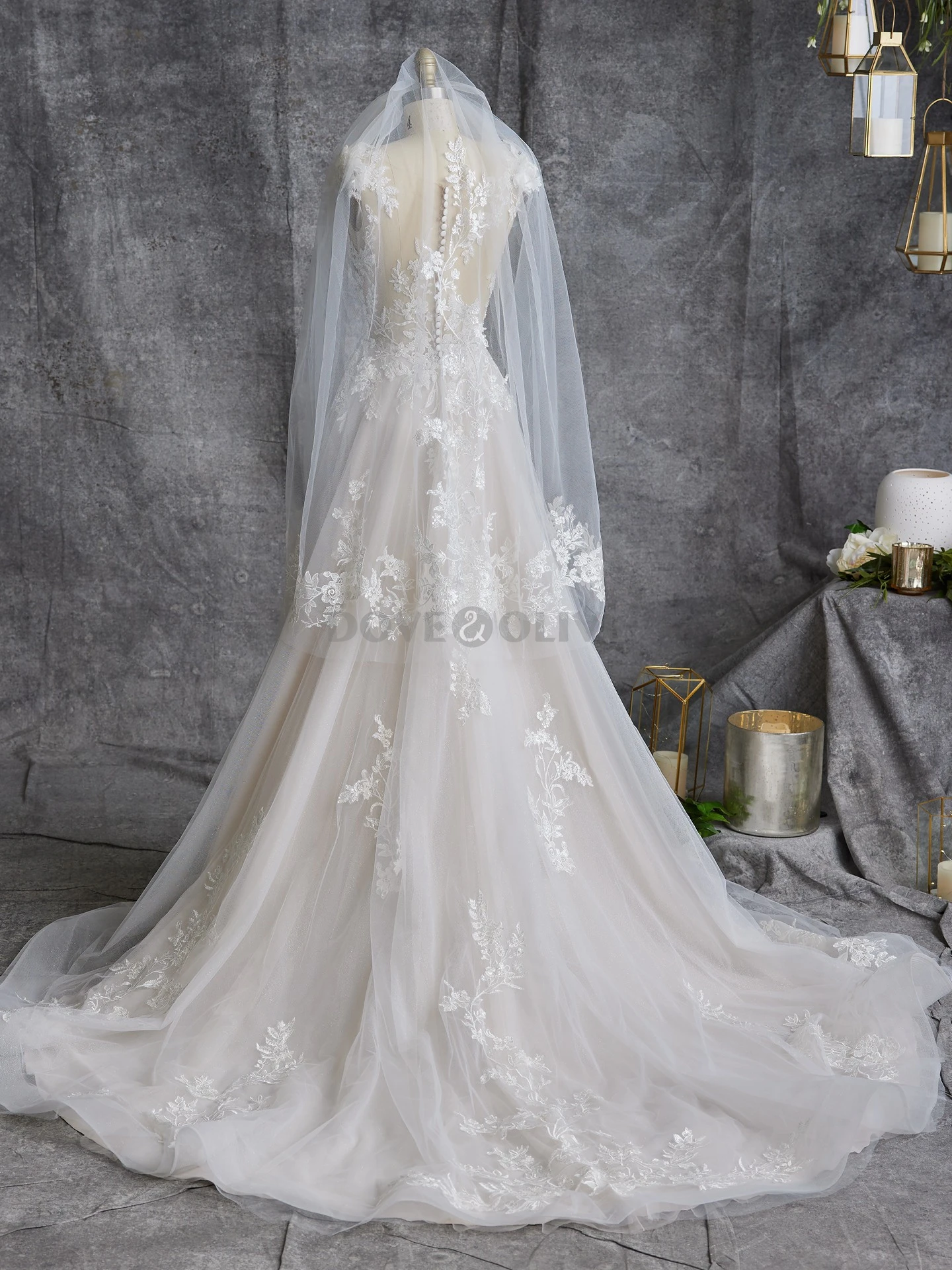 

Fingertip Lace Appliques Wedding Veils 2025 One Layer Bride Veil Women Bridal Accessory