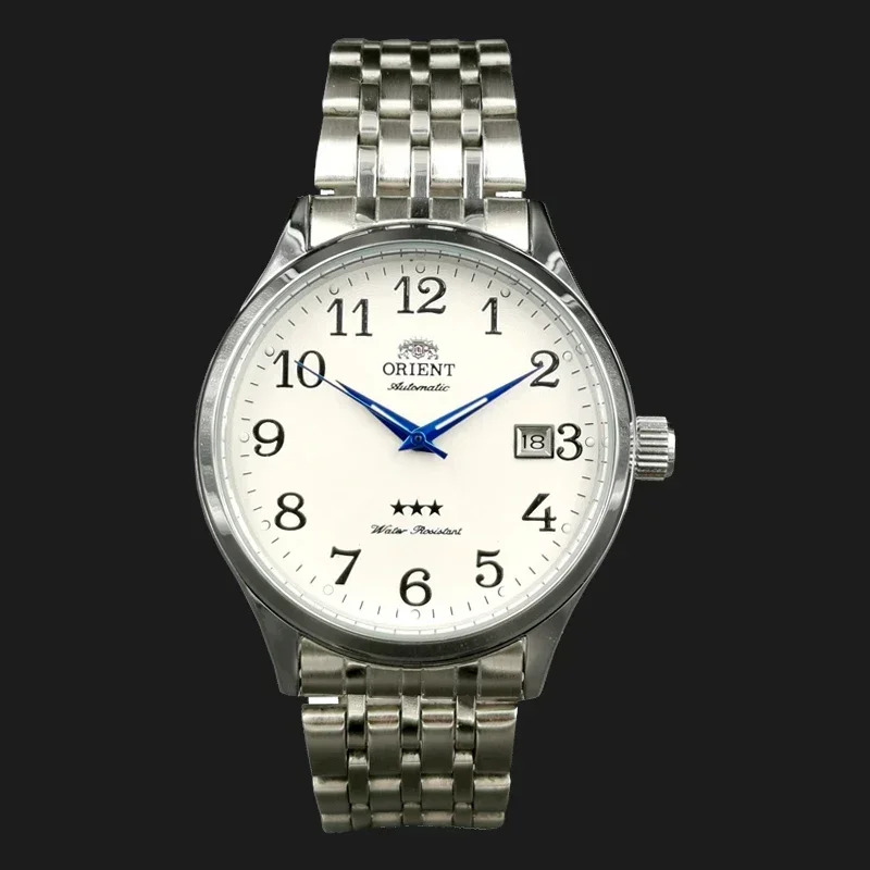 Relojes Orient, camiseta nueva de alta calidad para hombre, reloj de pulsera mecánico automático totalmente de acero de lujo, banda de acero inoxidable