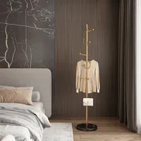 Nordic Garment Clothes Hanger Free Standing Stand Shoe Coat Floor Hanger Gold Boutique Perchero Dressing Room Furniture WWH25XP