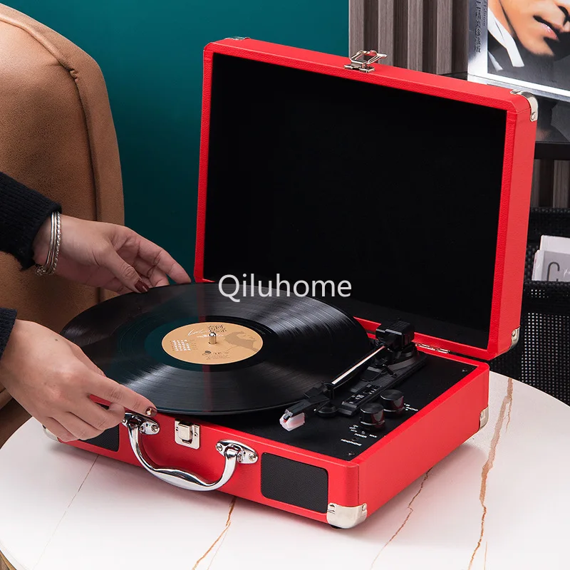 Portable Retro Vinyl Record Player Bluetooth Audio Phonograph Record Player