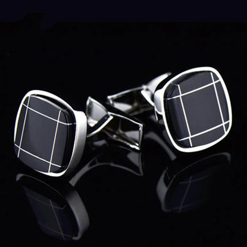 FLEXFIL Jewelry fashion shirt cufflinks for mens gift Brand cuff links buttons black High Quality abotoaduras gemelos Metal