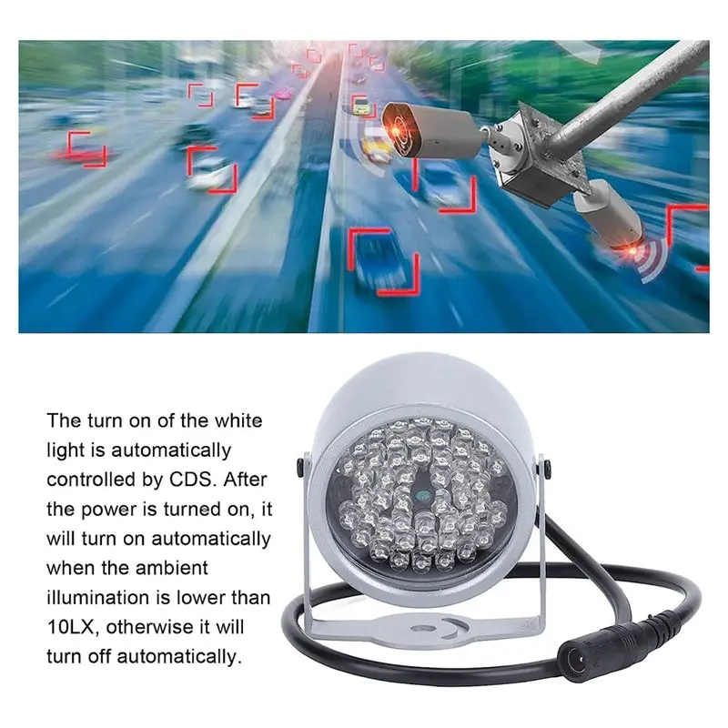 AT63-1 Pcs IR Illuminators 48 LED Night Vision Waterproof Lamp IR Infrared Light For Indoor