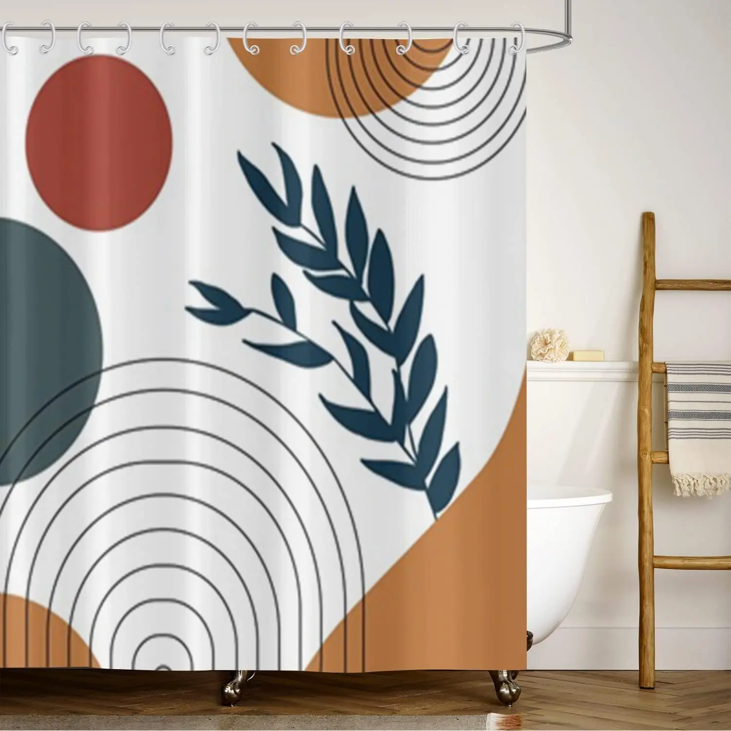 البوهيمي نمط مجردة الحديثة الأزهار روز الوجه دش الستار 180x180 سنتيمتر دش مقاوم للماء الستار مع 12 السنانير