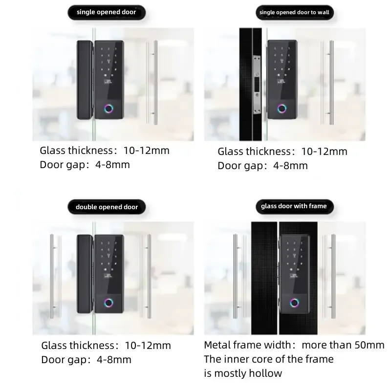 digital smart locks for glass sliding door glass lock steel double side sliding glass door lock