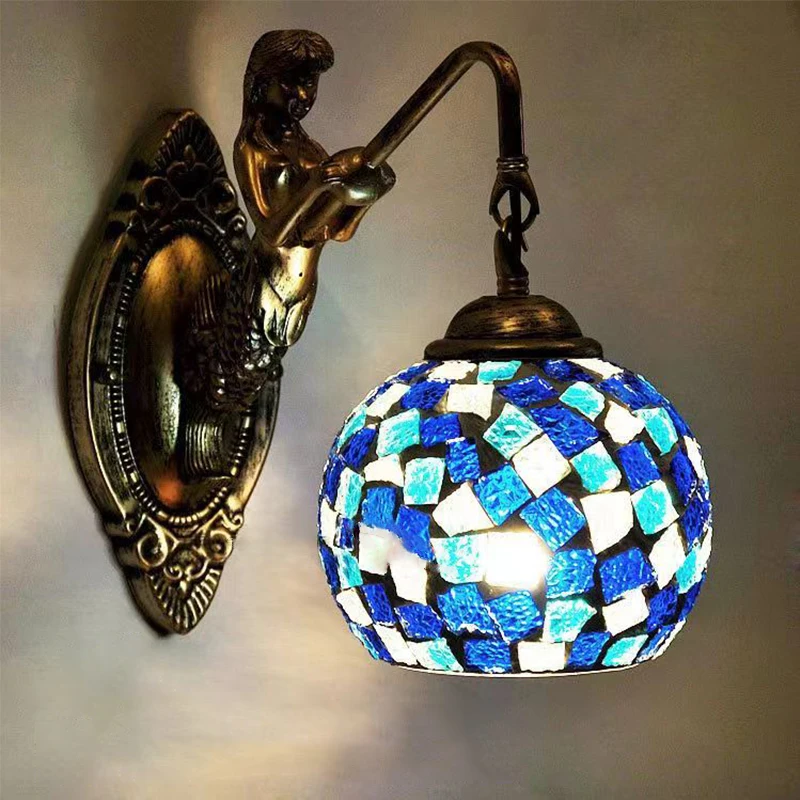 AFRA Contemporary Mermaid Wall Lamp Personalized And Creative Living Room Bedroom Hallway Bar Decoration Light