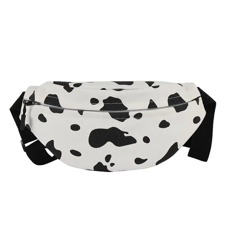 

Women Cartoon Cow Print Waist Bag Fanny Pack Pouch Canvas Sport Belt Hip Chest Crossbody Shoulder Purse 517D