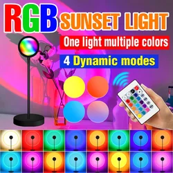 RGB Sunset Lamp LED Neon Night Lamp Projector Decoration Lighting Birthday Party Mood Light Bedroom Living Room Wall Photography