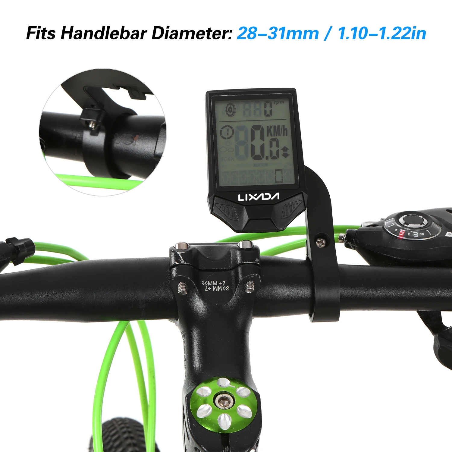 Lixada Wireless Cycling Computer Bike Computer Cadence Multifunctional Rainproof Cycle Computer with Backlight LCD Screen