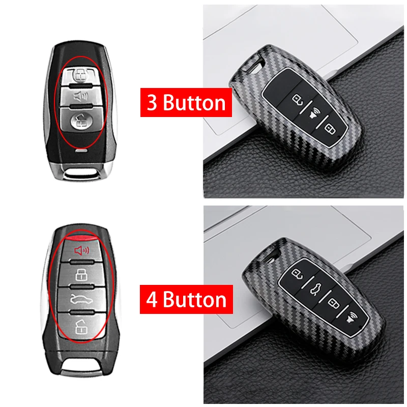 Carbon ABS Car Key Case Cover for Great Wall Haval Jolion 2022 H6 H7 H4 H9 F5 F7 F7X F7H H2S GMW Dargo Shell Fob Accessories