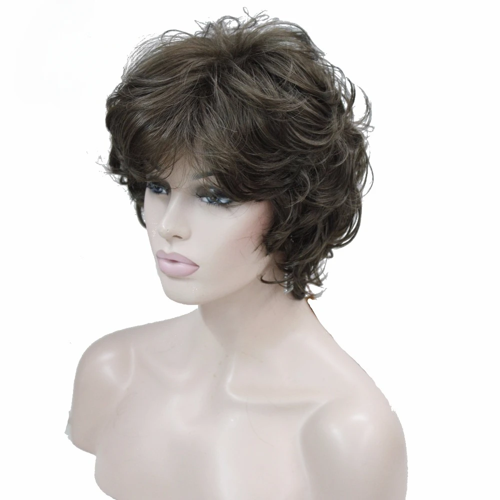 Short Wavy Soft Classic Cap Full Synthetic Wig Brown Women's Wigs COLOUR CHOICES