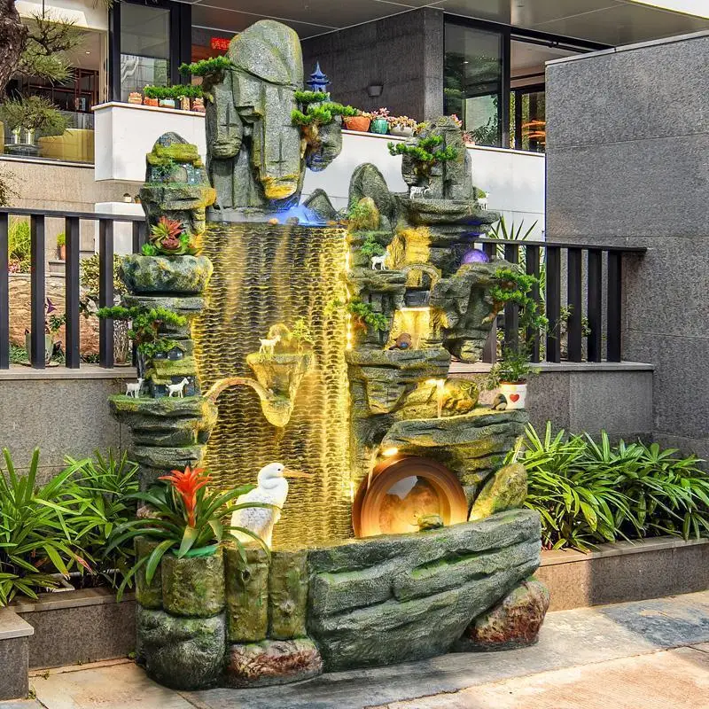 Rockery flowing water indoor fish tank ornament floor garden outdoor decoration