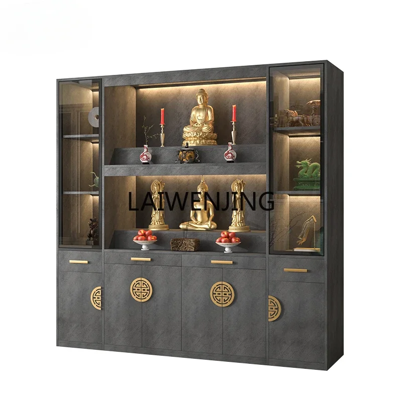 

MJY Buddhist Scene Double-layer Shrine Cabinet for the God of Wealth Modern Light Luxury Buddha Statue Display Cabinet