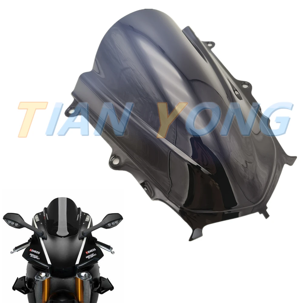 For Yamaha 2015 2016 2017 2018 YZF R1 R1M R1S YZFR1 ABS Smoke Black Windscreen Accessories Double Bubble Windshield Deflector