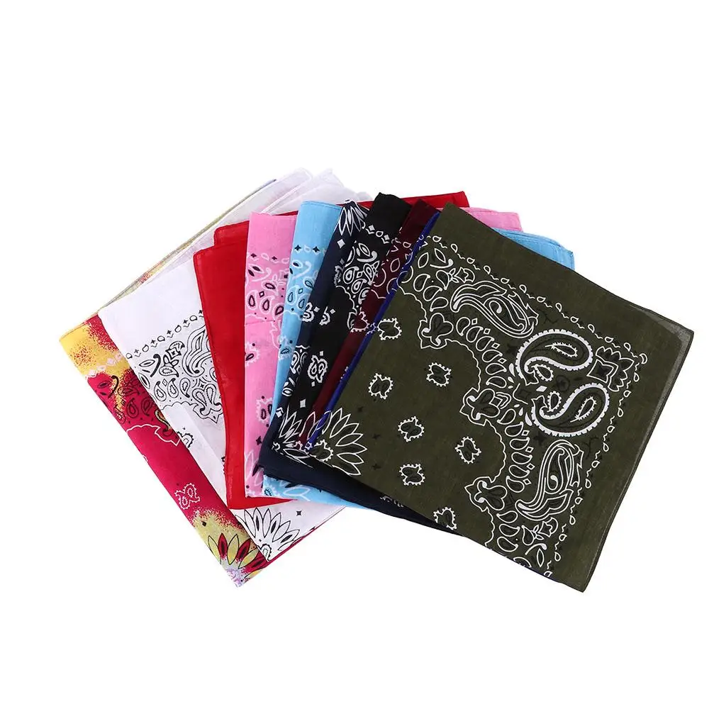 Bandana carré en coton Paisley 55cm*55cm pour graffitis, B-boyin, sports, couvre-cou, bandeau de poignet, foulard, mouchoir