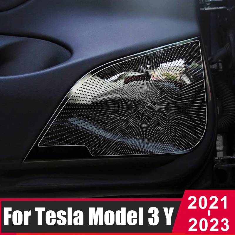 

Для Tesla Model 3 Model Y 2021 2022 2023 Автомобильная дверь аудио динамик крышка громкоговорителя накладка декоративная рамка наклейки аксессуары для интерьера