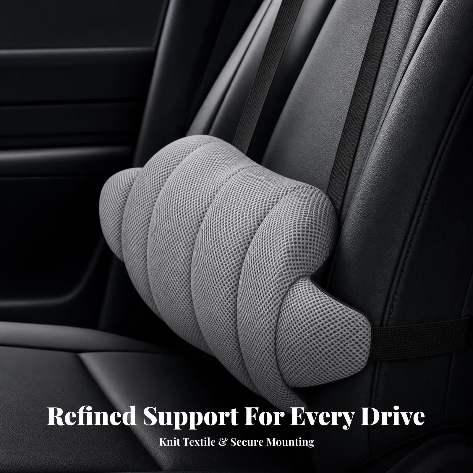 Automotive Support Cushion Ergonomic Car Pillow with Strap Non-Slip Contoured Back Support Cushion for Drivers, Driving, Office