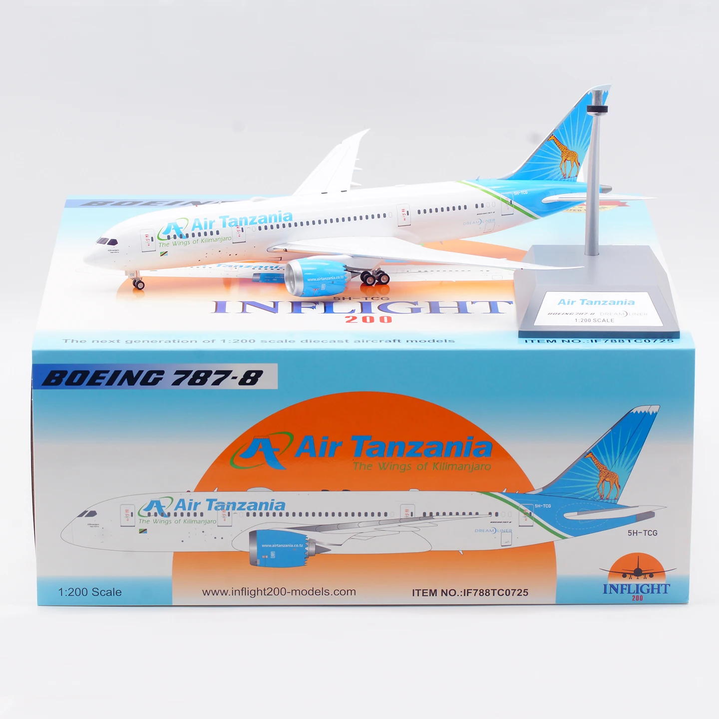 IF788TC0725 Aereo da collezione in lega regalo INFLIGHT 1:200 Air Tanzania "Dreamliner" Boeing B787-8 Modello di aereo pressofuso 5H-TCG