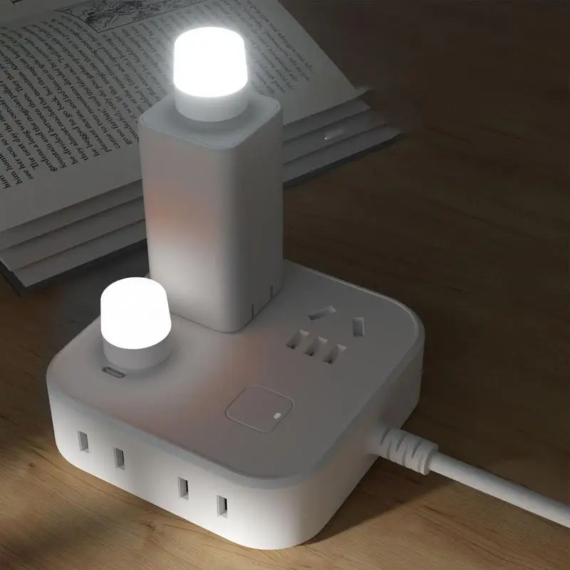 10PCS  USB Night Light Mini LED Table Lamp Plug-In Light Bulb Portable Power Bank Charging USB Book Lights Small Round Reading