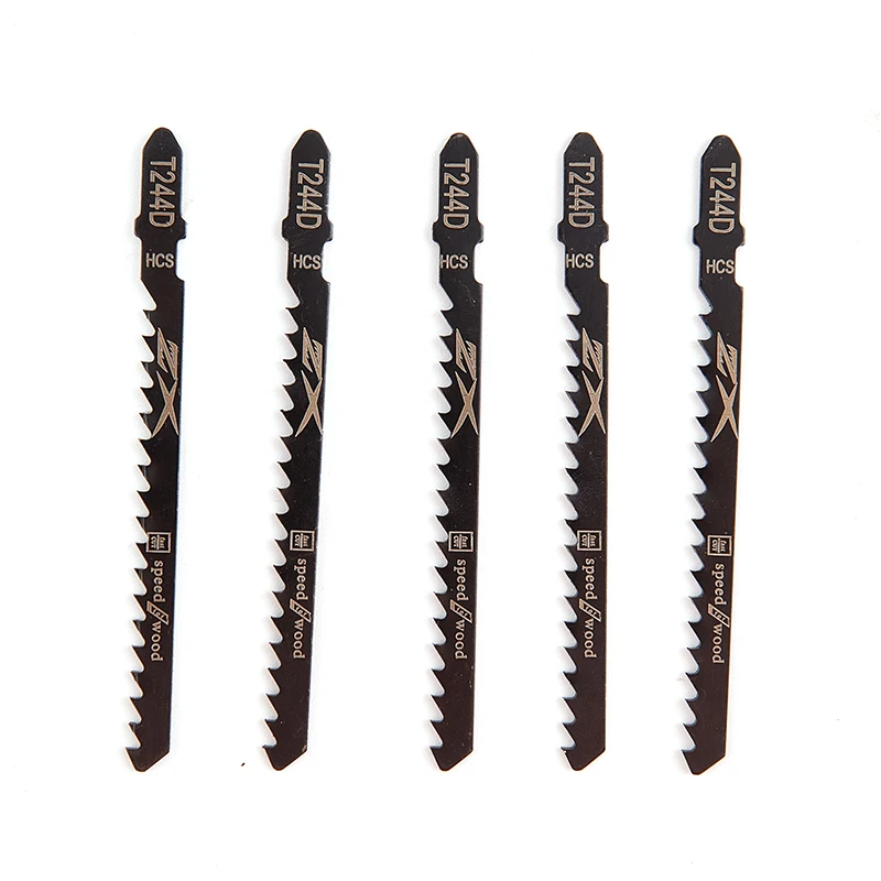 5 pçs/set HCS 6T Jig Saw Lâminas T244D/T344D para Corte Rápido Corte Reto 4 Mm Comprimento dos Dentes Lâminas de Serra 100*1.2mm Lâmina de Serra