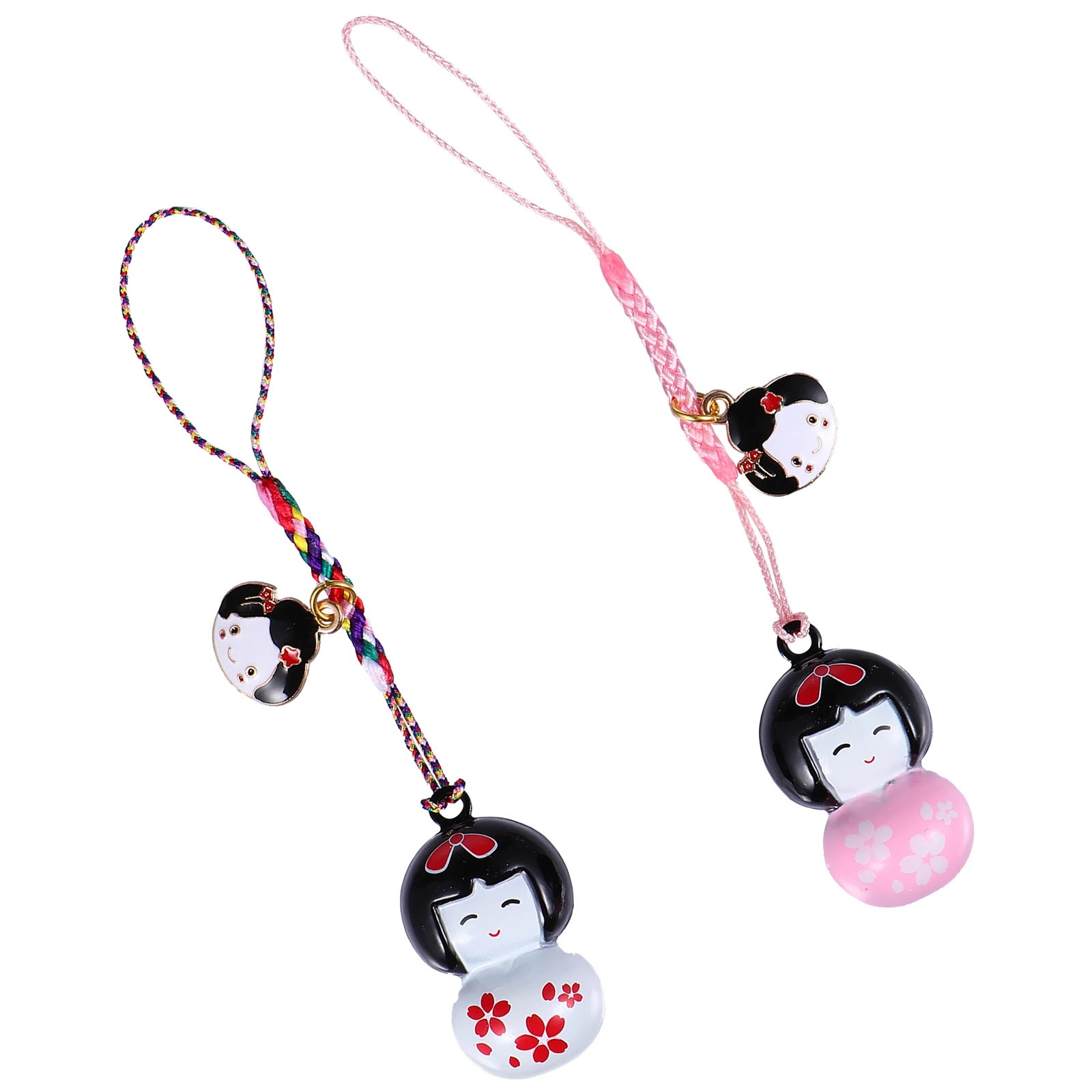 

2pcs Mini Mobile Phone Chain Pendant Copper Alloy Keychain Gift Japanese Charms Adorable Bag Hanging Accessory Cell Charm