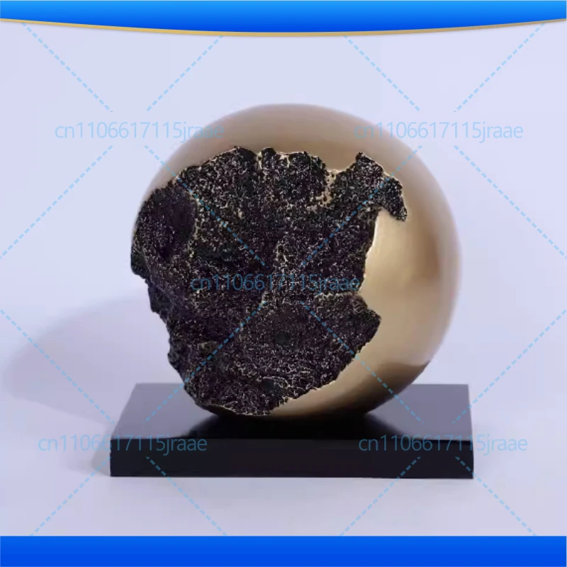 Abstract Artwork Globe Alloy Ornaments Imitation Bronze Spherical Sculpture Desk Decoration Crafts Statue Modern Home Decor