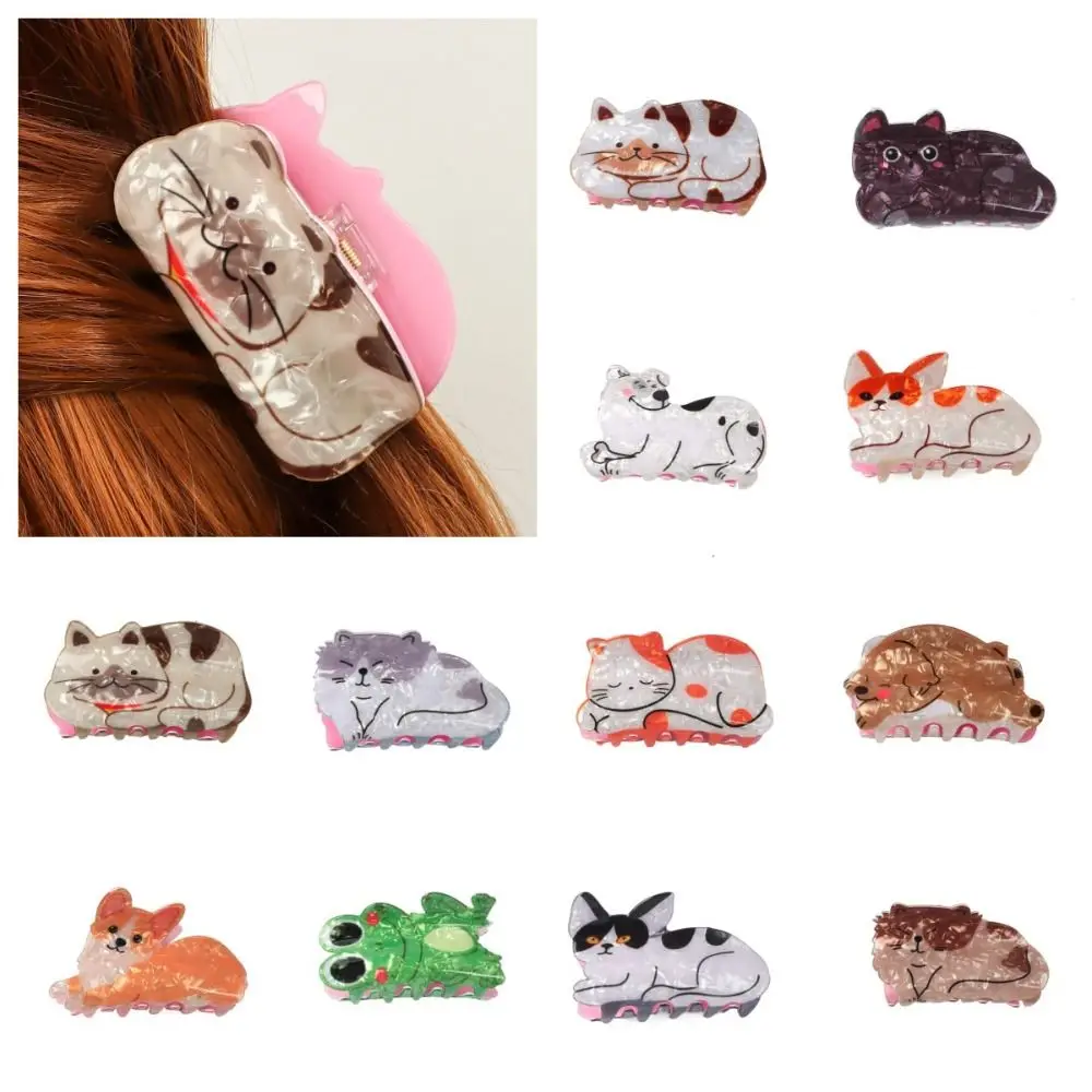 Elegant Dog Cat Hair Claw Cartoon Korean Style Animal Shark Clip Grab Clip Ponytail Holder Acrylic Animal Hair Clip Female/Girls