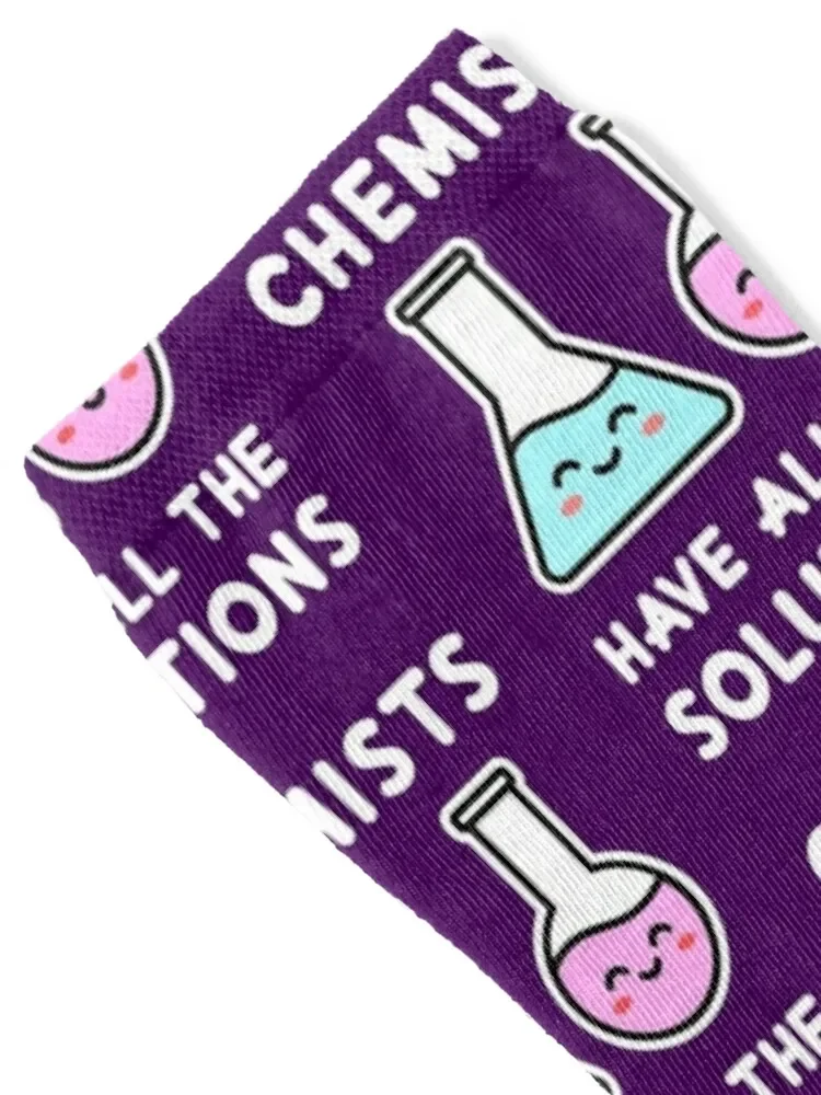 Funny Chemistry Pun. Chemists Have All The Solutions Socks funny gifts bright garter Male Socks Women's