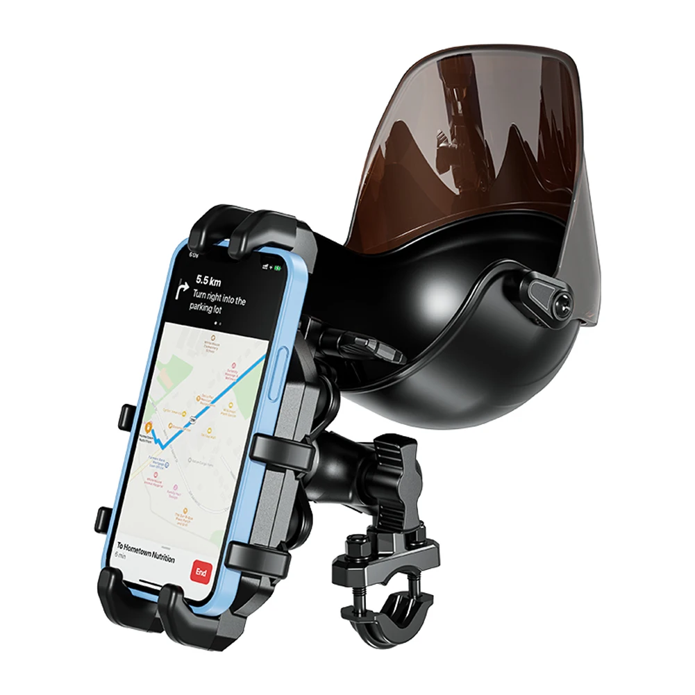 Small Helmet Rider Waterproof Mini Cell Phone Holder Hat Sunshade Motorcycle Mobile Phone Helmets Rainproof