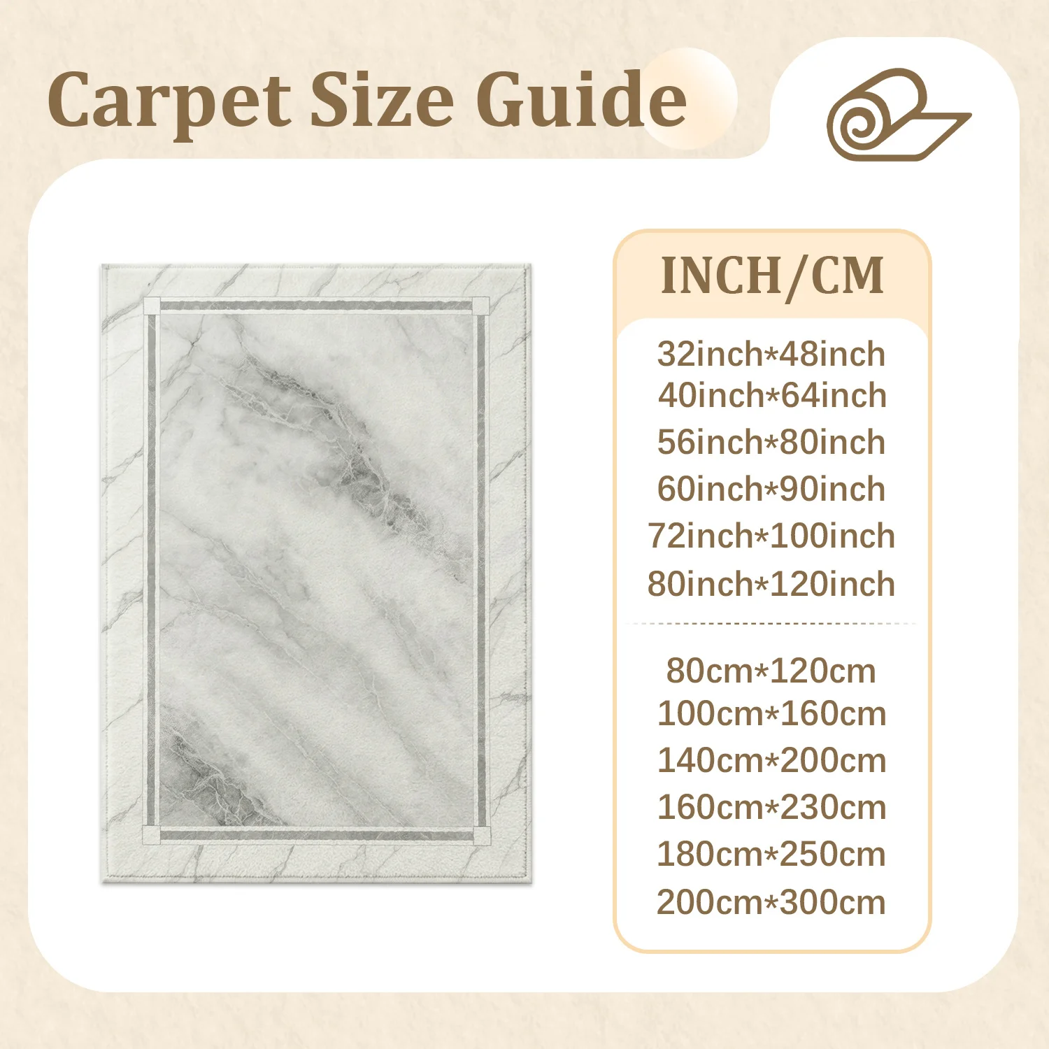 Large Indoor Area Rug, Soft Velvet Low Pile Rug with Elegant Marble Pattern, Non-slip Dotted Backing, Machine Washable for Living Room, Bedroom, Entryway