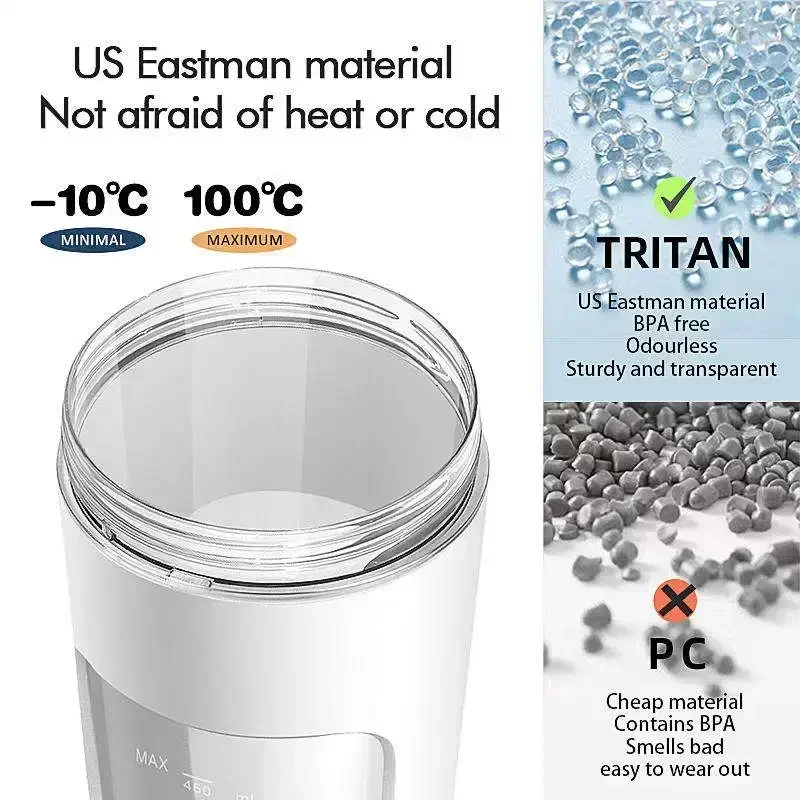 ポータブル充電式ジューサー,電気ミニジュース抽出器,4ブレードナイフ,ジュースマシン,600ml