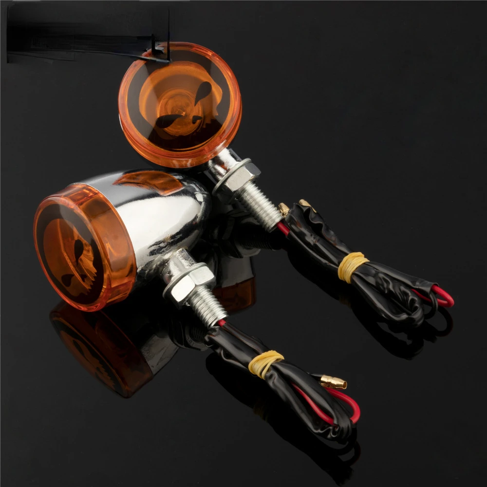Bullet Arrow Skull Metal Turn signal Light indicator For Harley Cruise flasher Lamp Blinker Flasher Intermitentes Frecce Moto - view 2
