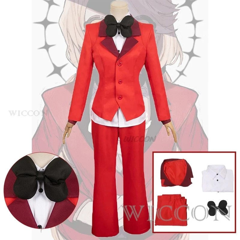 Anime Charlie Morningstar Cosplay Hazzbin Cos Hotel Fantasia Costume Disguise for Adult Women Top Pants Outfits Halloween Suit