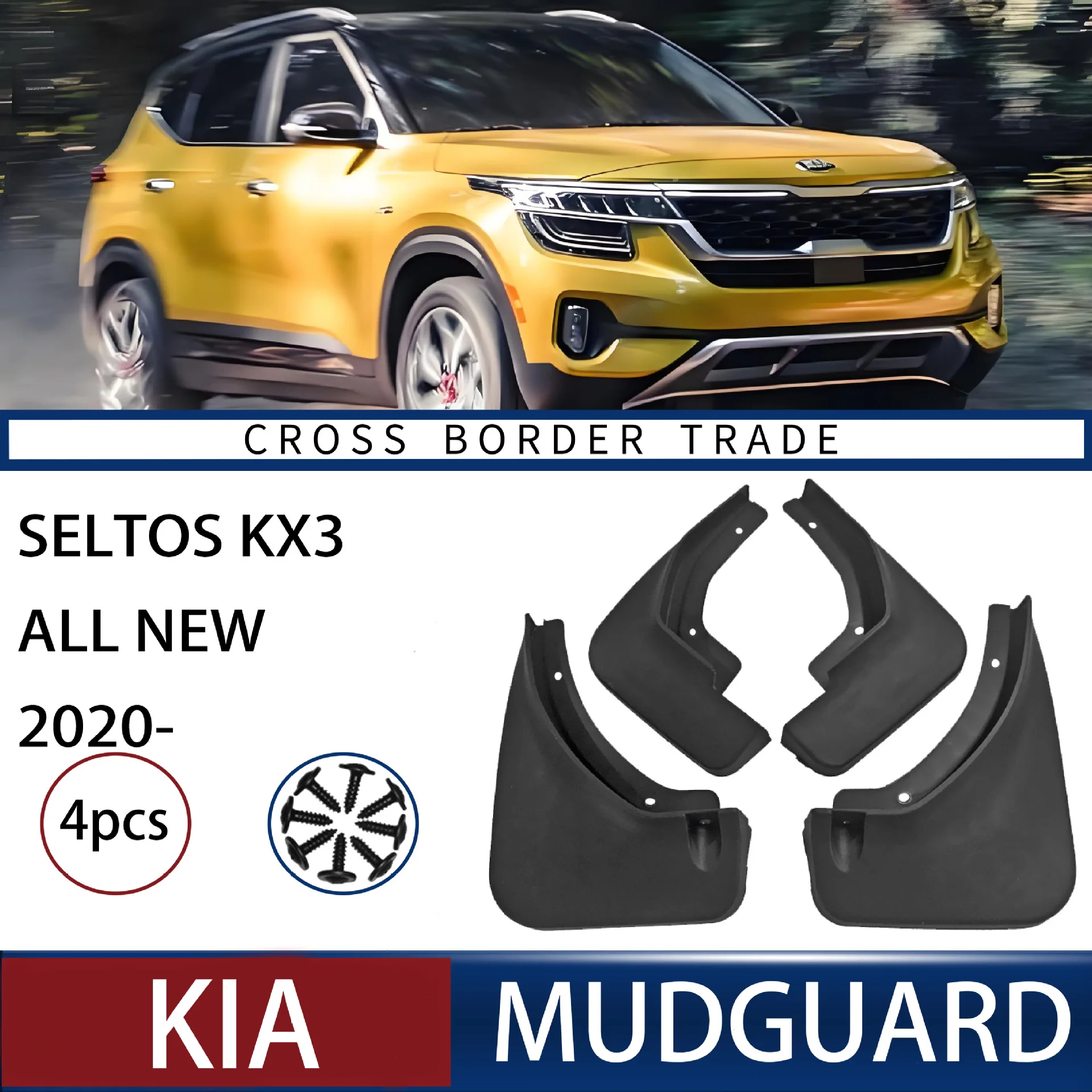 

FOR 20 Kia SELTOS Car Molded Mud Flaps Splash Guards Mudguards Front Rear Styling Front Rear Car Accessories