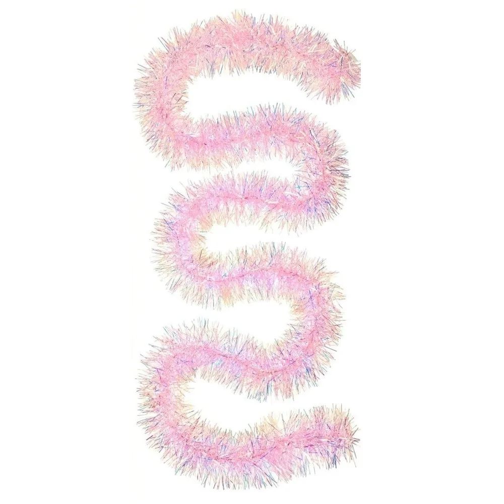 New 2M Tinsel Garland DIY Accessories Multi Scene Xmas Tree Ornaments Sparkling Sequined Pink Garland Christmas