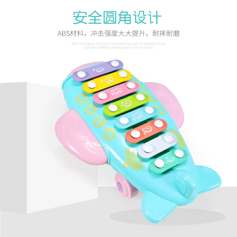 Musical Hand Playing Baby Eight Tone xylophone Piano Baby Educational Musical Instrument Toys 1-2-3 Years Old