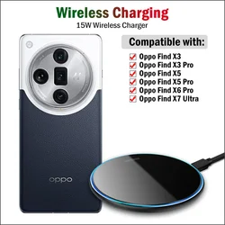15W Fast Wireless Charger for Oppo Find X3 X5 X6 Pro/Find X7 Ultra Wireless Charging Qi-compatible Charger with Cable