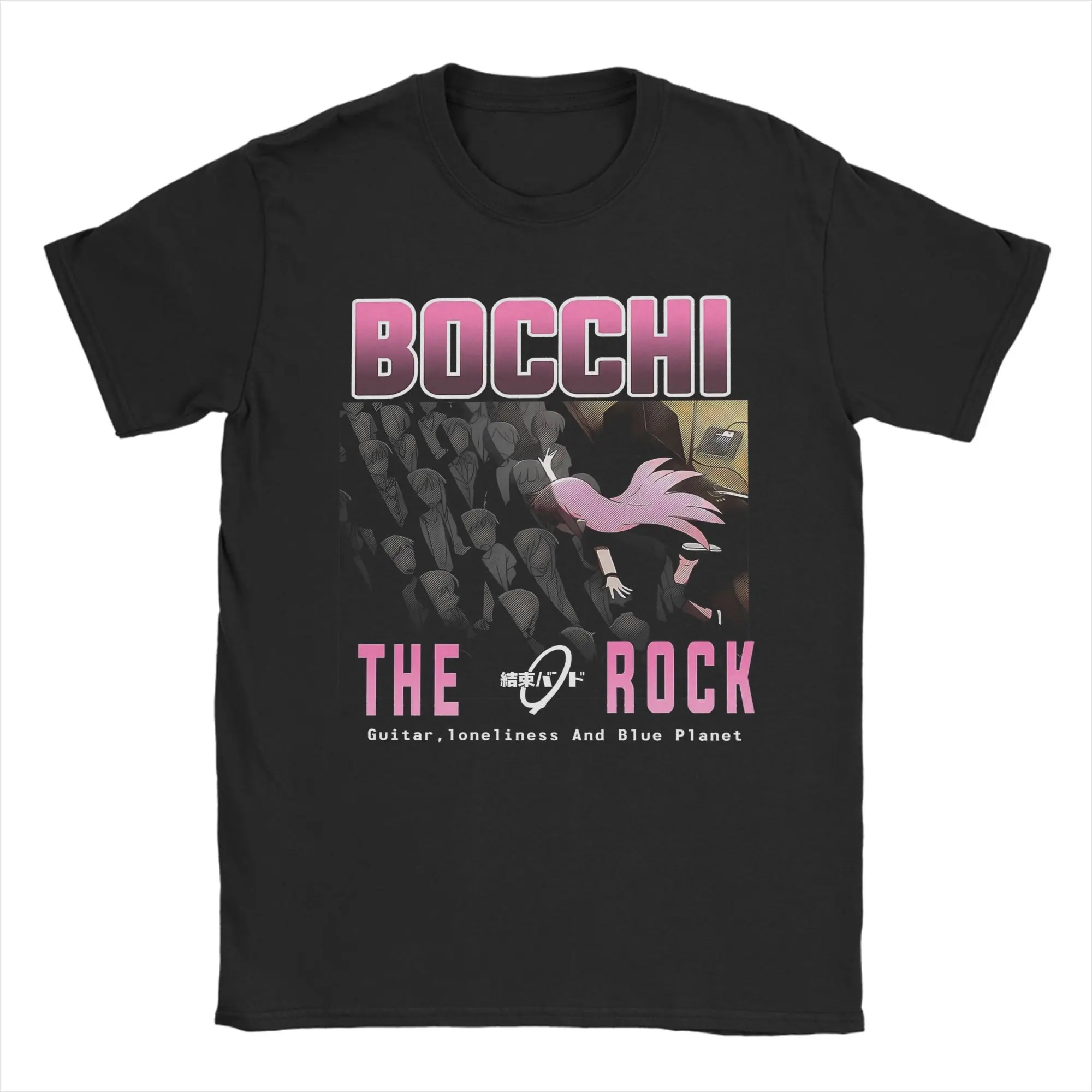 Men Bocchi The Rock! T Shirts  100% Cotton Clothes Casual Short Sleeve O Neck Tees Original T-Shirt