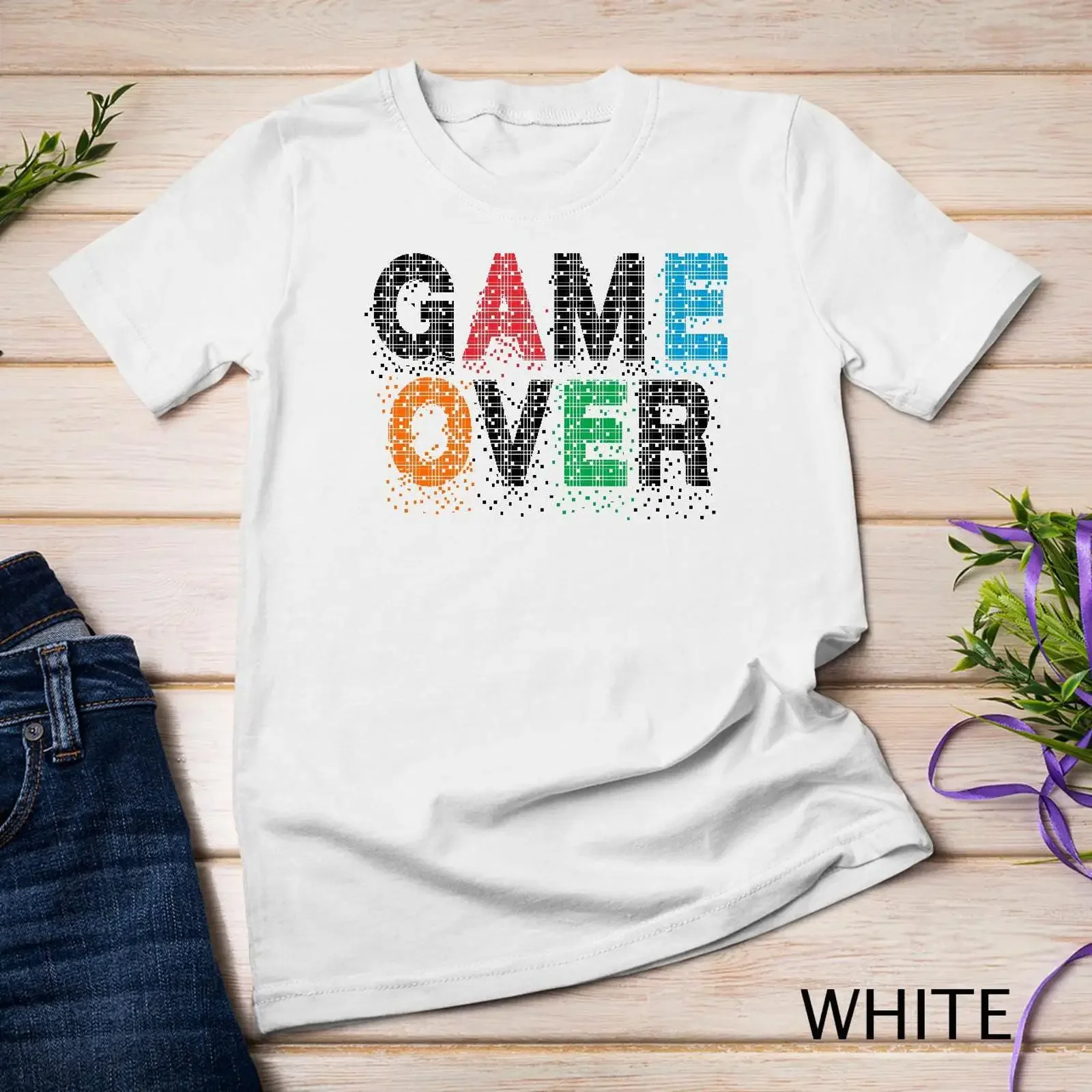 Pixelated Gaming Legends Embrace The Digital Era With Iconic Letters T Shirt SweaT vintage Washed designer clothes Comfortable