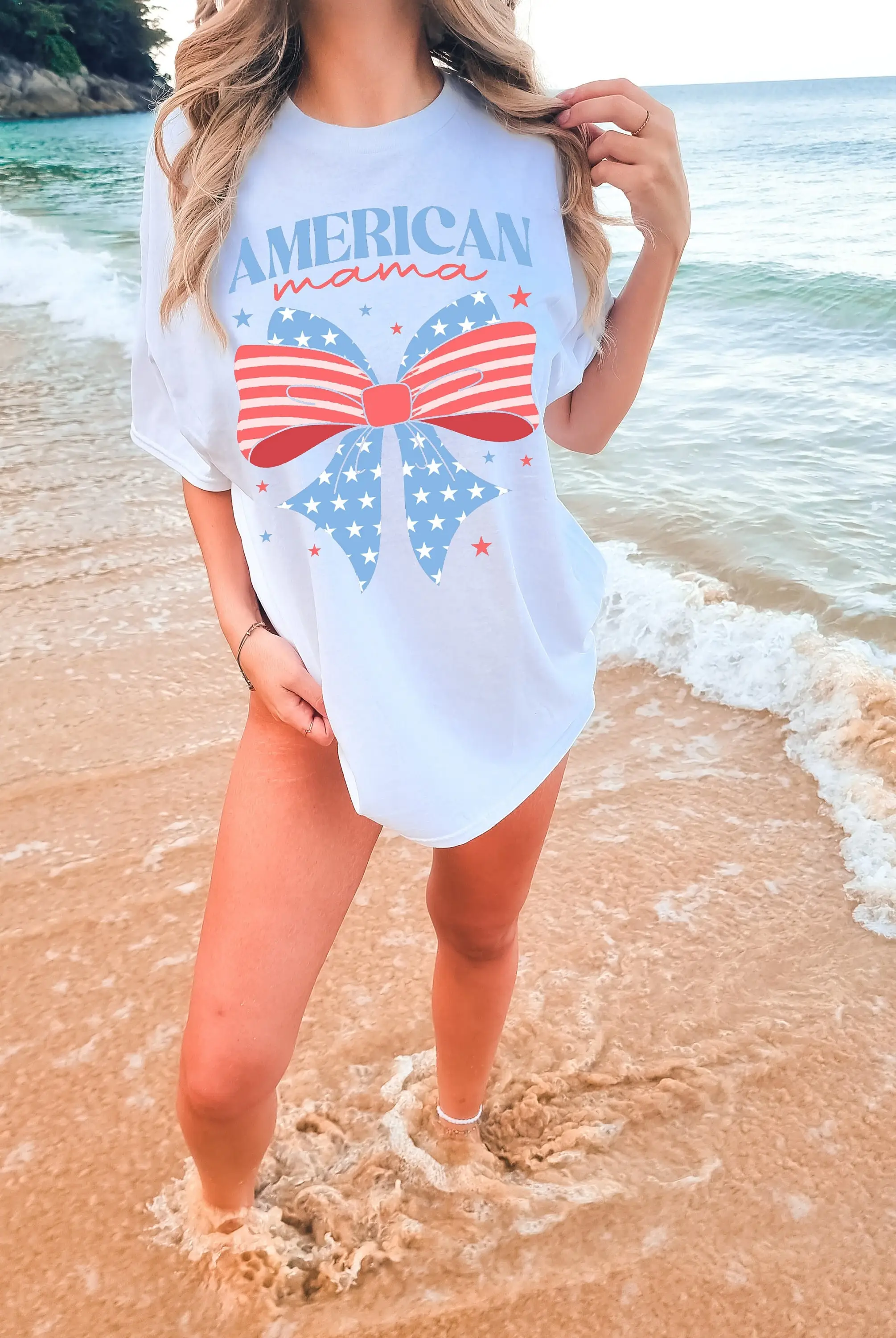 

American Mama T Shirt 4Th Of July For Mom America Women'S Fourth Comfort Colors Usa