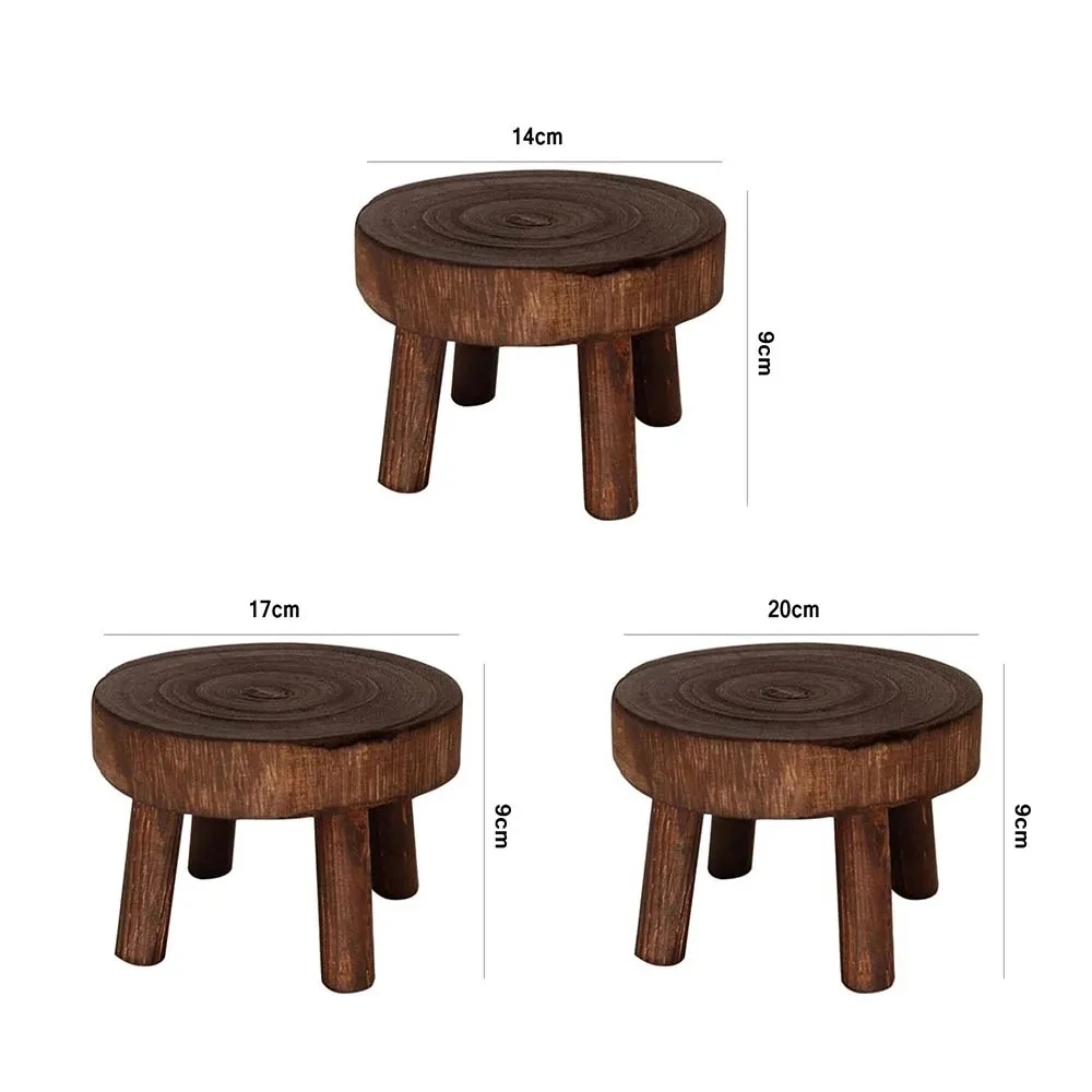 Wooden Plant Stand Flower Pot Base Holder Stool For Indoor Outdoor Flower Pot Stand Free Standing Bonsai Holder Home Balcony