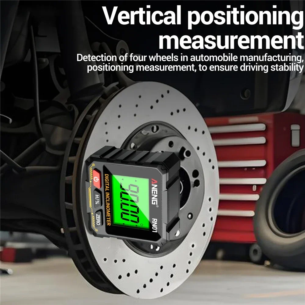 ANENG مستوى رقمي صغير مع LCD الخلفية مقياس الميل 360 درجة أربعة جوانب مقياس المستوى المغناطيسي المنحدر قياس متر #4