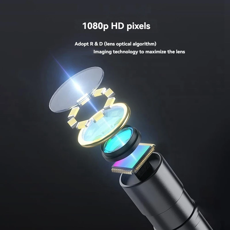 A73E-Endoscope Camera 4.3 Inch Lens HD 1080P Car Inspection Borescope IP67 Waterproof Sewer Camera With LED