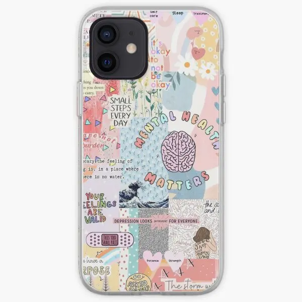 Mental Health Matters Collage Iphone Tou  Phone Case Customizable for iPhone X XS XR Max 11 12 13 14 Pro Max Mini 6 6S 7 8 Plus