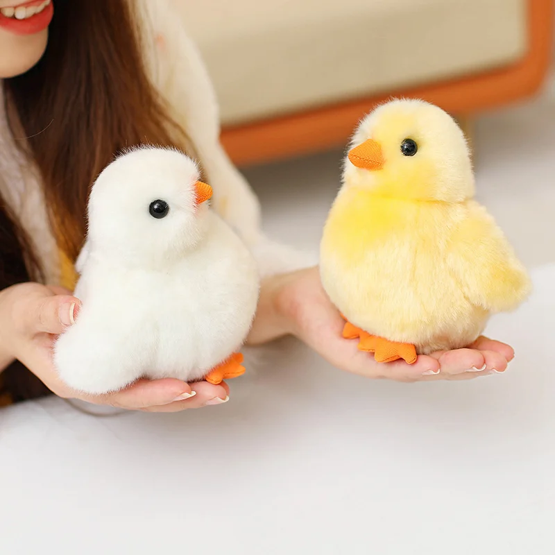 Kawaii Fluffly Little Duck Plush Toys Soft Stuffed Animals Lifelike Cartoon Chick Dolls Baby Sleeping Pillow for Girls Kids Gift